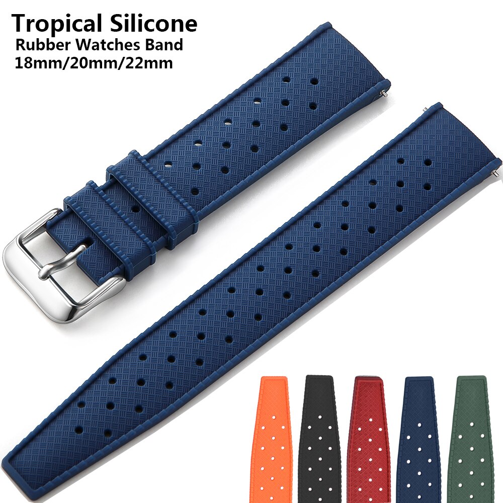 Citizen Watches Smartwatch - ใหม่ Tropical สายยางสําหรับ Oris Seiko Citizen