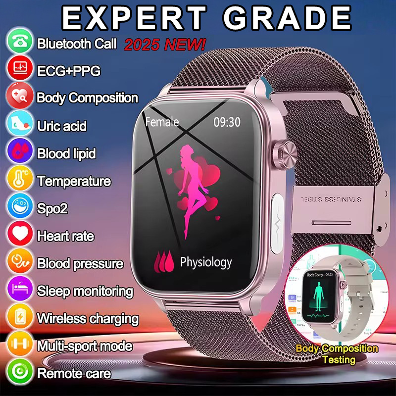 Smartwatch New Watches 2025 - 2025 ใหม่ ECG + PPG การตรวจสอบสมาร์ทนาฬิกาผู้หญิงความดันโลหิตไขมันในเลือด