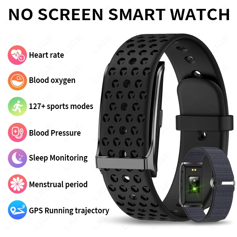 Smartwatch Latest Watches For Women - LIGE ไม่มีหน้าจอสมาร์ทนาฬิกาสุขภาพสร้อยข้อมือสมาร์ทคู่ Heart Rate Tracker ผู้ชายผู้หญิงนาฬิกากีฬา