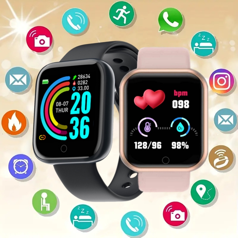 Watches Not Smartwatch - นาฬิกาสมาร์ทวอทช์สายรัดข้อมือฟิตเนสสมาร์ทวอท์ชสำหรับผู้ชาย, นาฬิกาเตือนความจำควบคุมเพลงได้ Y68 D20