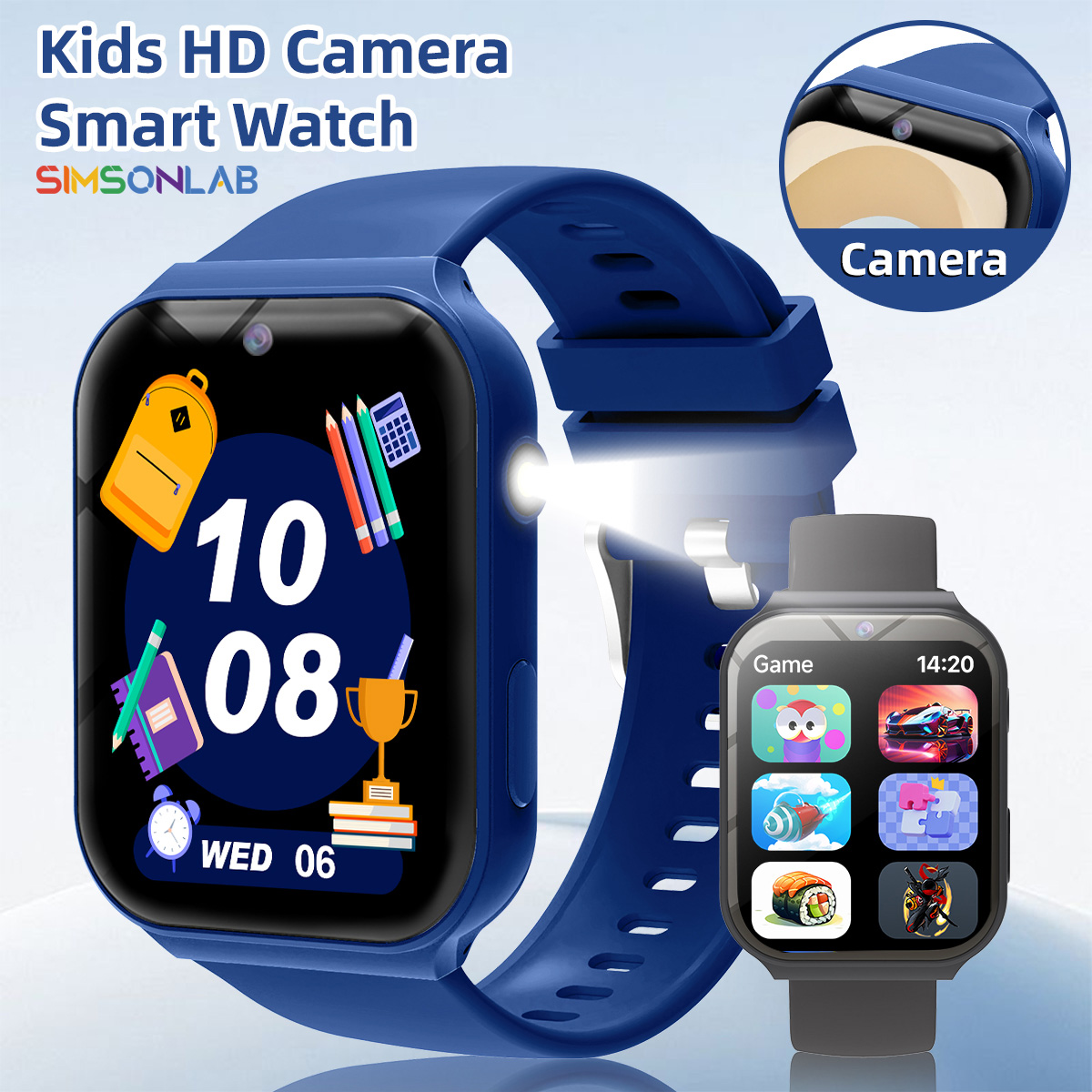 Smartwatch New Watches 2025 - เพื่อนร่วมเรียนสำหรับเด็ก กล้อง HD ไฟฉาย เกมหลากหลาย เครื่องคิดเลข