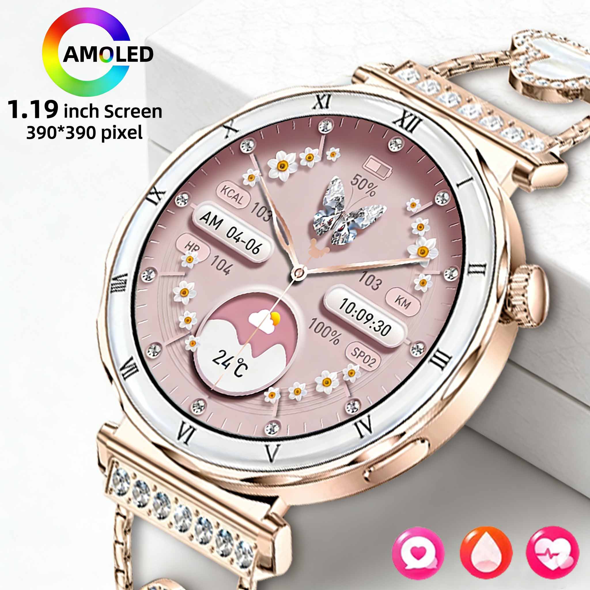 Smartwatch Latest Watches For Women - นาฬิกาสมาร์ทวอทช์ LIGE สำหรับผู้หญิง หน้าจอ AMOLED HD