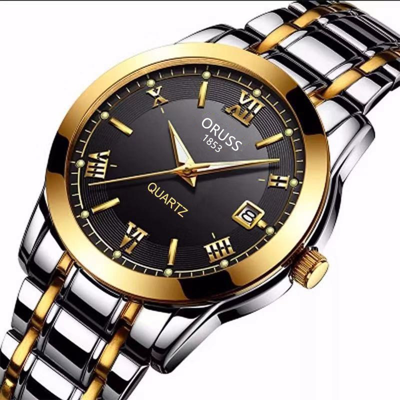 Watches Not Smartwatch - นาฬิกาควอตซ์ผู้ชาย สายเหล็กบางพิเศษ พร้อมปฏิทิน เรืองแสง กันน้ำ แฟชั่นลำลองสำหรับธุรกิจ
