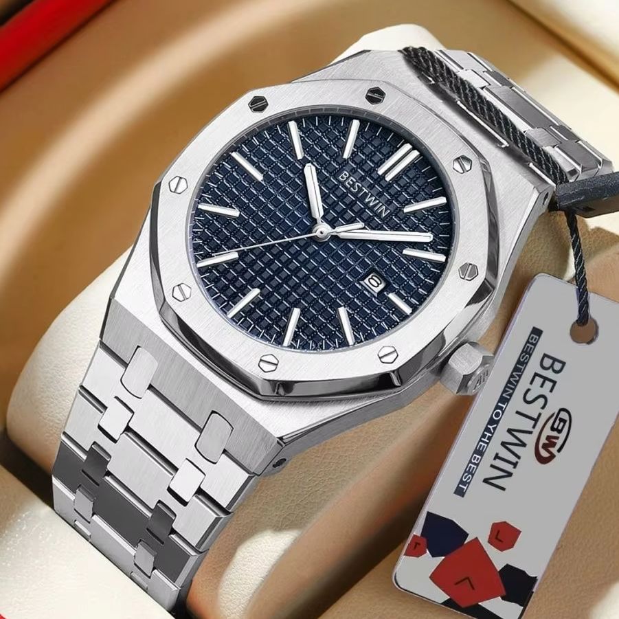 Smartwatch Casual Watches For Men - นาฬิกาข้อมือผู้ชาย BESTWIN รุ่นดั้งเดิม หรูหรา แสดงวันที่ เรืองแสง