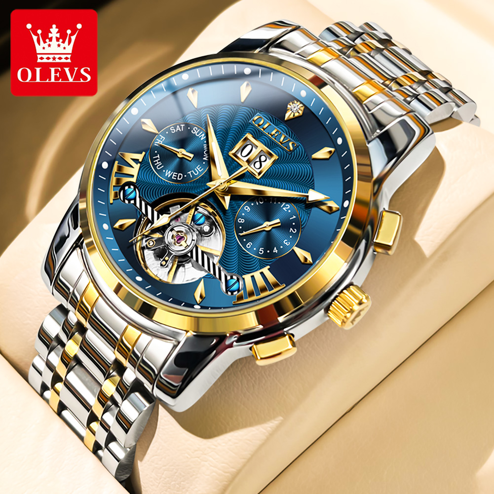 Anti-Magnetic Watch - นาฬิกา OLEVS สำหรับผู้ชาย หรูหรา แฟชั่น สายสแตนเลสอย่างดี