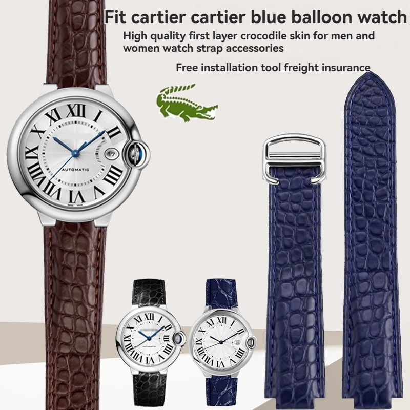 หนังจระเข้สายนาฬิกาสําหรับ Car - Cartier Watch Ballon Bleu บทวิจารณ์และราคา