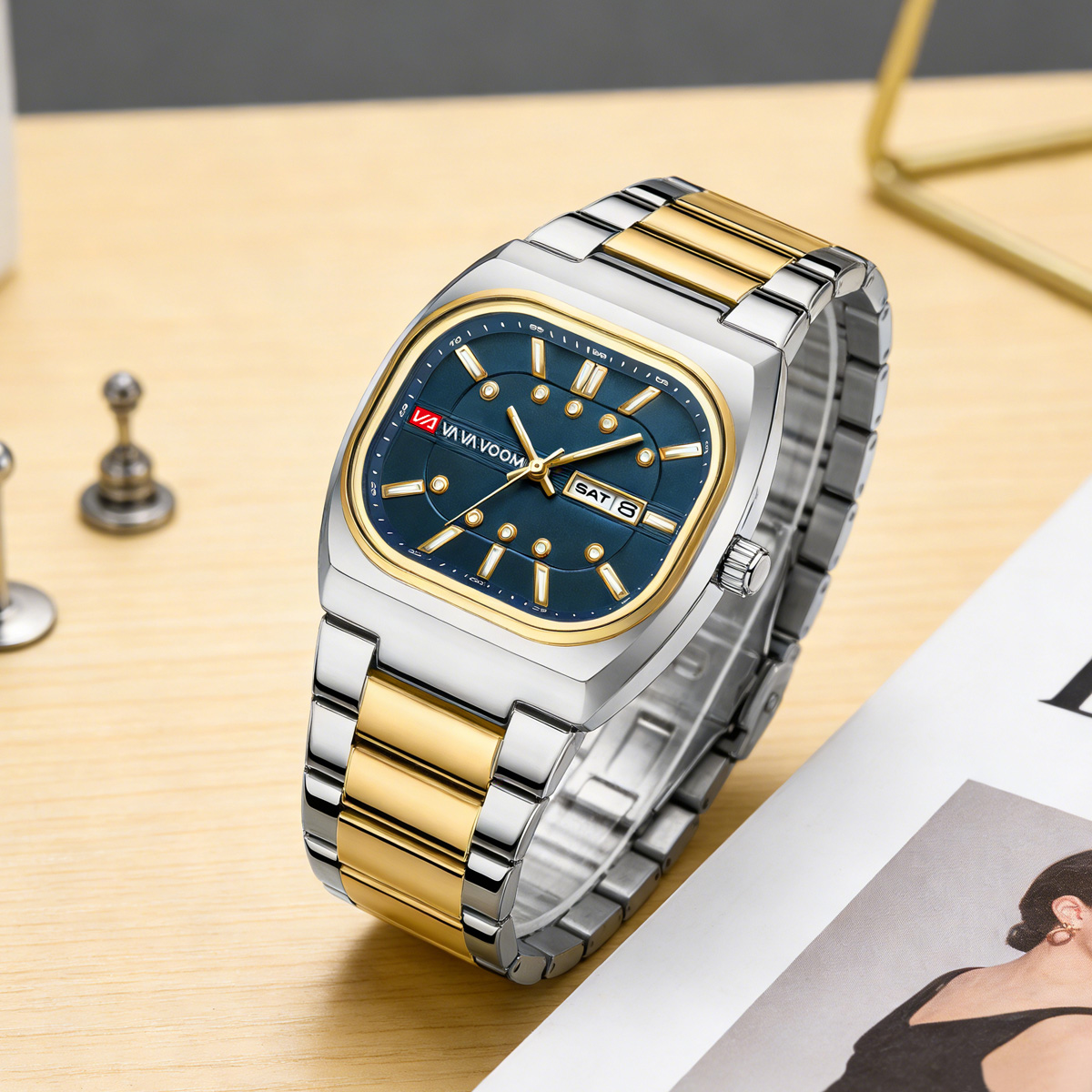 นาฬิกาควอตซ์ดีไซน์ใหม่ทรงเหลี่ - Anti-Magnetic Watch บทวิจารณ์และราคา