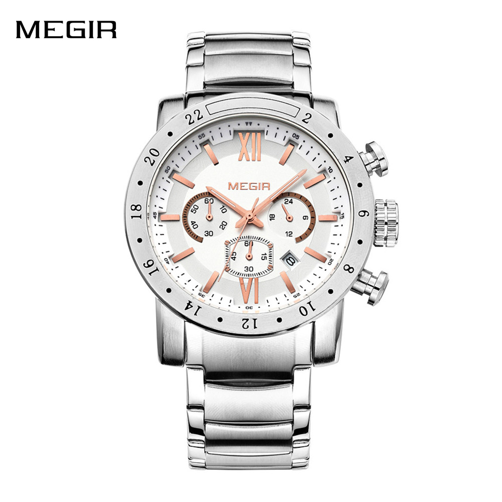 MEGIR นาฬิกาลำลองสแตนเลสสำหรับ - Smartwatch Casual Watches For Men บทวิจารณ์และราคา