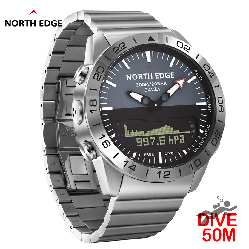 NORTH EDGE นาฬิกาดำน้ำสำหรับผู - Altimeter Compass Watch บทวิจารณ์และราคา