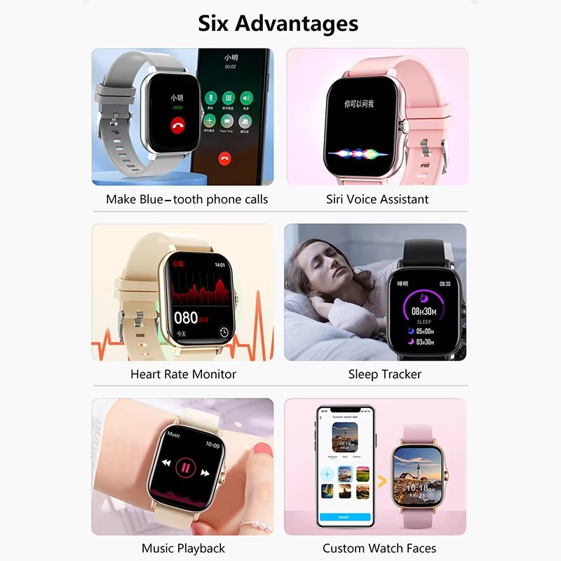 สมาร์ทวอทช์กีฬาหน้าจอสัมผัสเต็ - Smartwatch Latest Watches For Women บทวิจารณ์และราคา