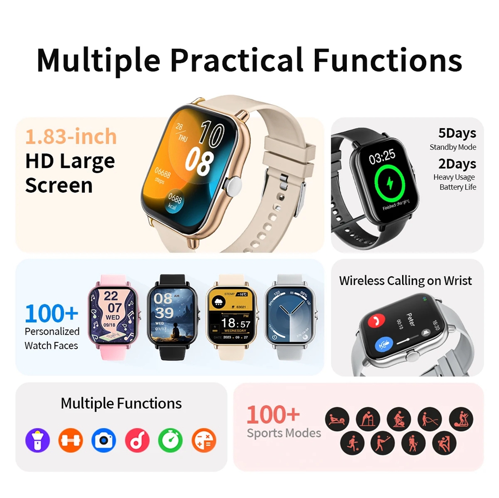 สมาร์ทวอทช์กีฬาหน้าจอสัมผัสเต็ - Smartwatch Latest Watches For Women บทวิจารณ์และราคา