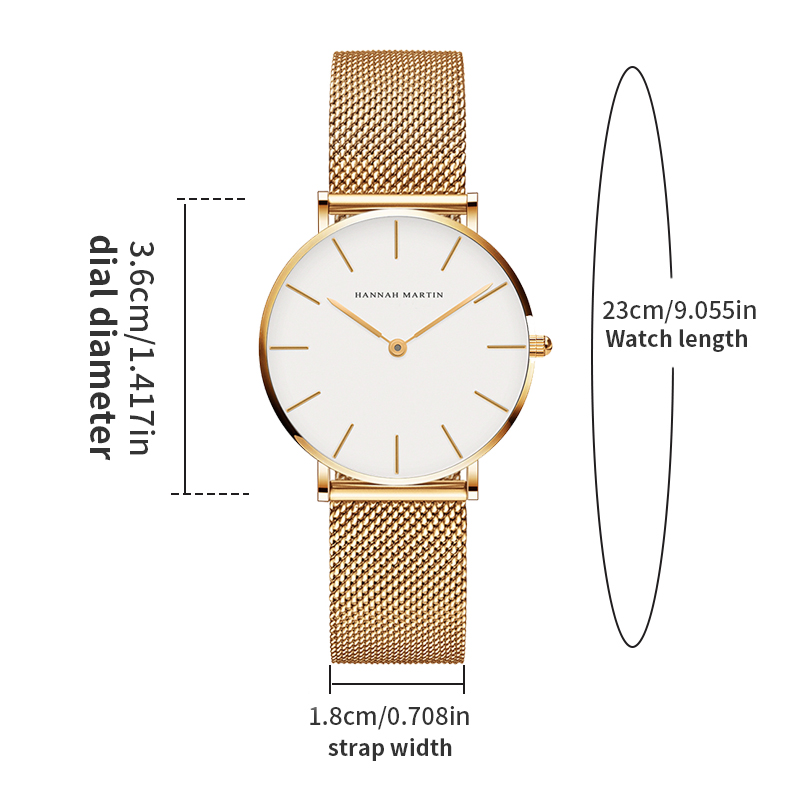 นาฬิกาข้อมือผู้หญิงแบรนด์ Hann - Anti-Magnetic Watch บทวิจารณ์และราคา