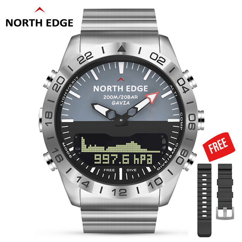 ผู้ชายดำน้ำกีฬานาฬิกาดิจิตอลบุ - Altimeter Compass Watch บทวิจารณ์และราคา