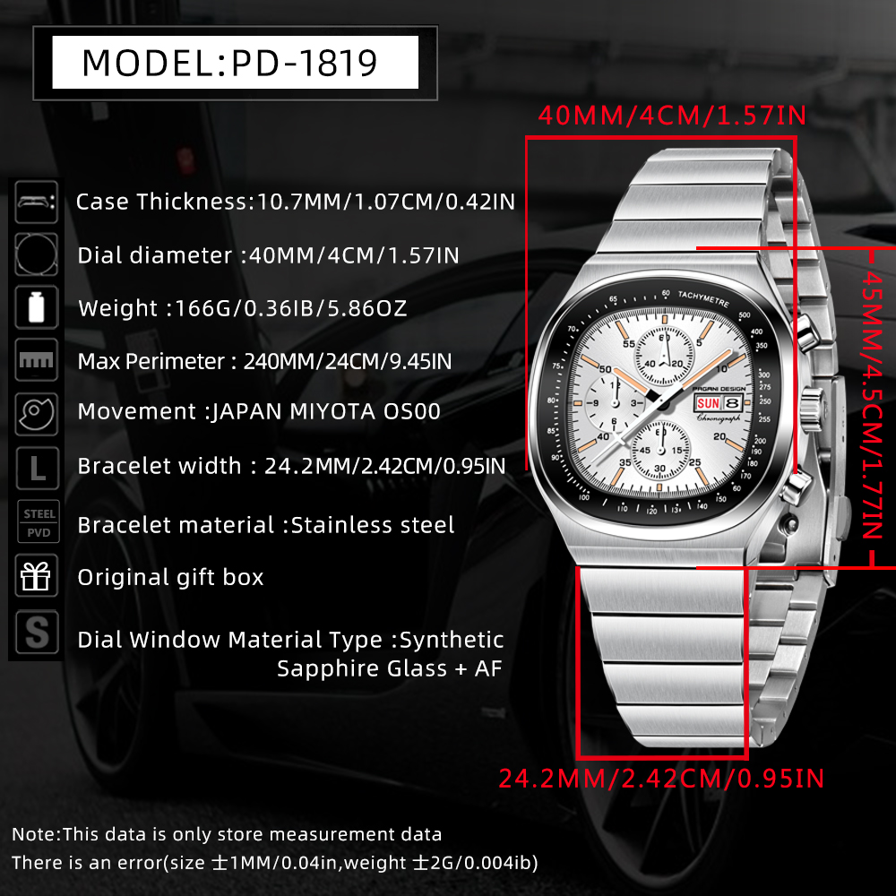 ปากานี ดีไซน์ 40 มม.นาฬิกาควอต - Smartwatch Casual Watches For Men บทวิจารณ์และราคา