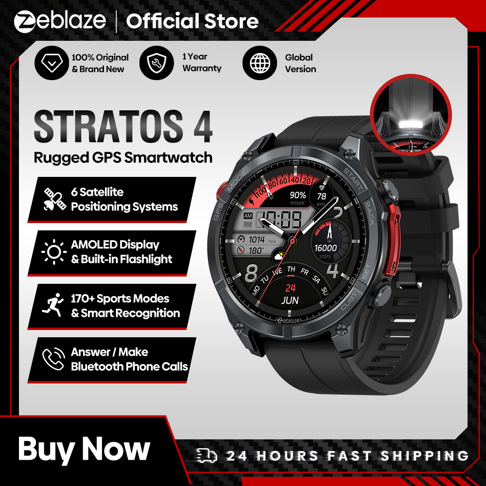 ใหม่ Zeblaze Stratos 4 GPS สมา - Altimeter Compass Watch บทวิจารณ์และราคา