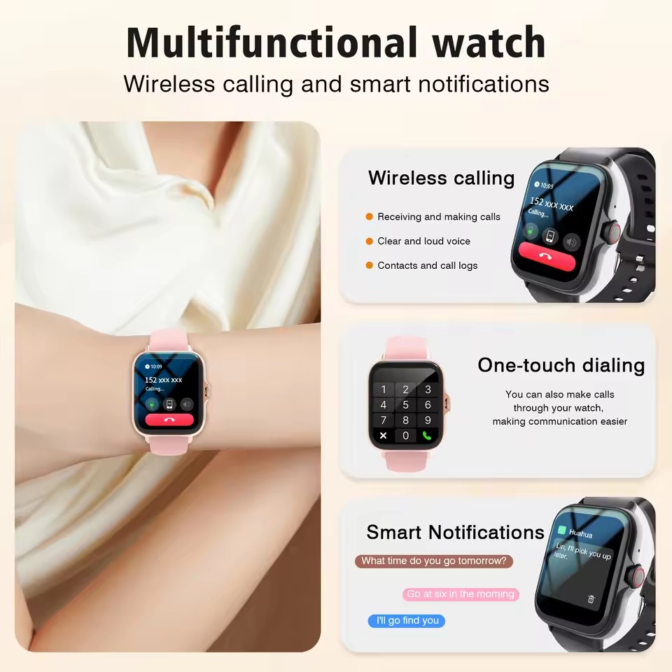 สมาร์ทวอทช์กีฬาหน้าจอสัมผัสเต็ - Smartwatch Latest Watches For Women บทวิจารณ์และราคา