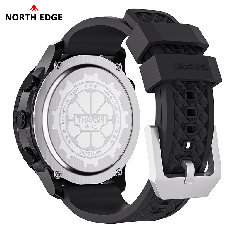 นาฬิกาดิจิตอลคาร์บอนไฟเบอร์สำห - Altimeter Compass Watch บทวิจารณ์และราคา