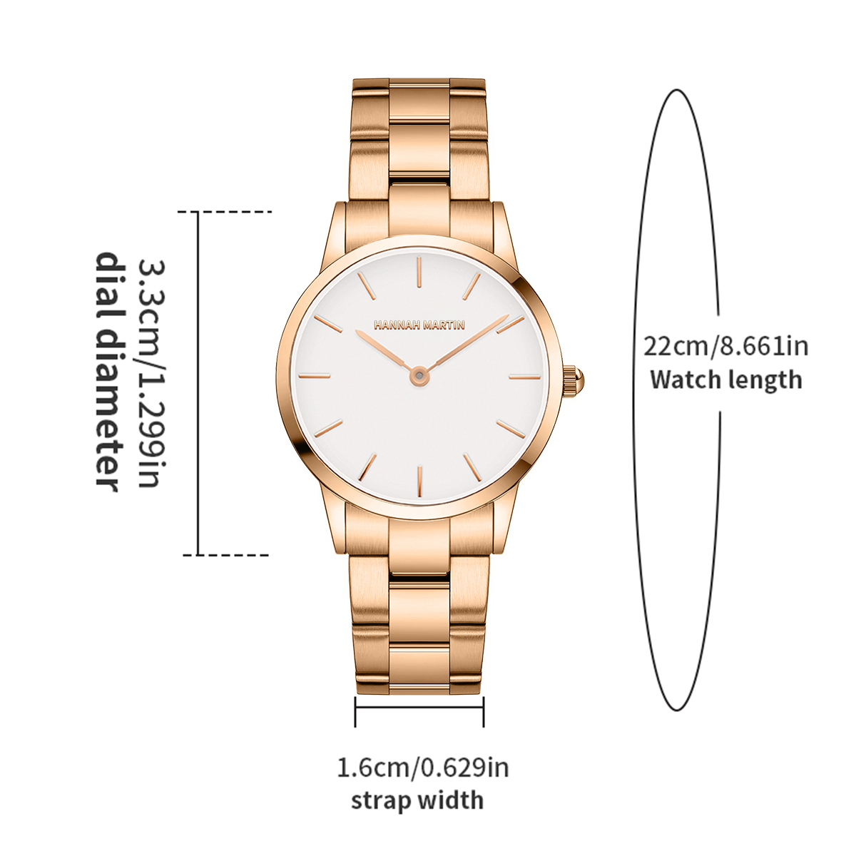 นาฬิกาผู้หญิงโรสโกลด์สแตนเลสสต - Anti-Magnetic Watch บทวิจารณ์และราคา